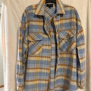 Timing Blue and Tan Checkered Shirt Jacket